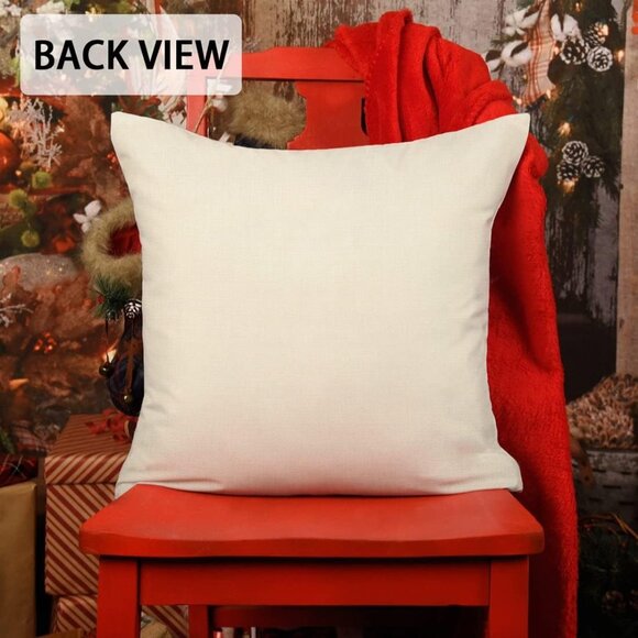 Charming Rustic Holiday Throw Pillow Covers - 18x18 Set of 4 for Christmas